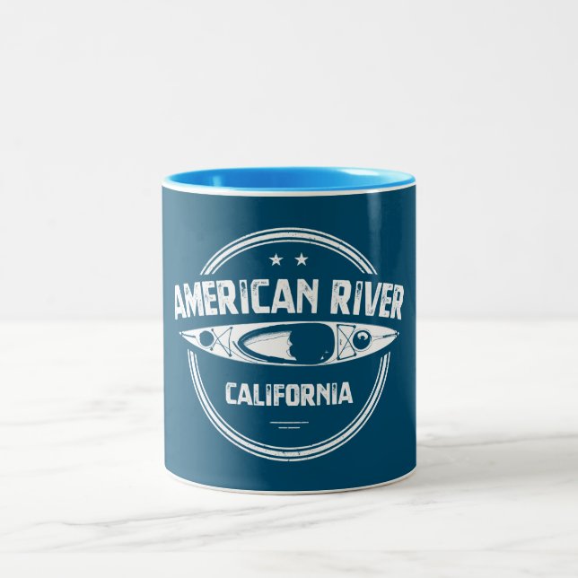 Taza Bicolor American River California Kayaking (Centro)