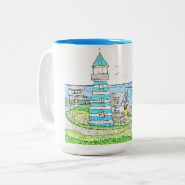 Taza Bicolor Americana Lighthouse Mug (Anverso izquierdo)