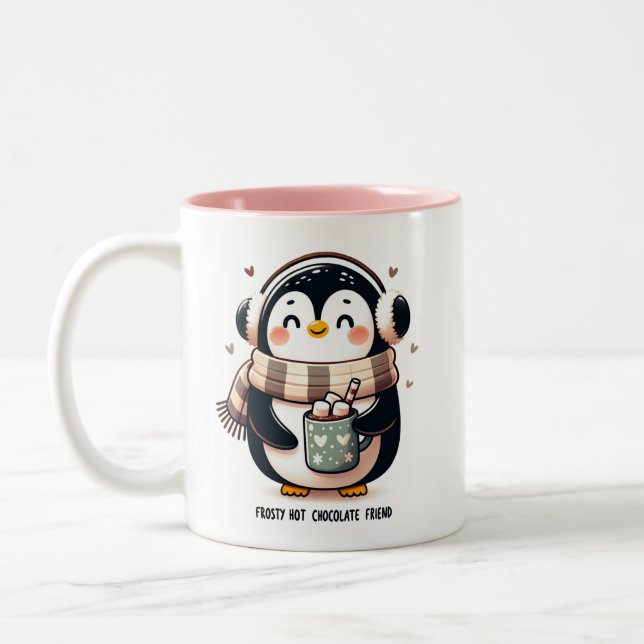 Taza Bicolor Amiga helada de chocolate caliente (Izquierda)