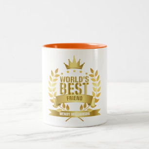 Taza Bicolor Amigo Divertido de Oro Mejor del Mundo