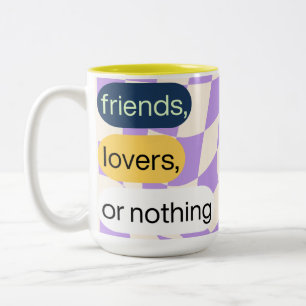Taza Bicolor Amigos, amantes o nada Coffee Mug Citas