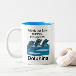 Taza Bicolor Amistad de Mamíferos Marinos Delfines