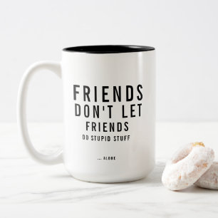 Taza Bicolor Amistad divertida de texto personalizado