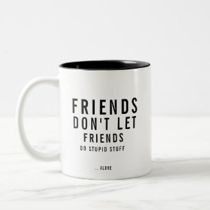 Taza Bicolor Amistad divertida de texto personalizado