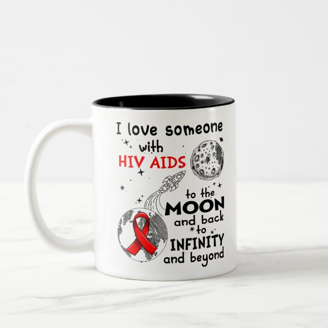 Taza Bicolor Amo a alguien con VIH/SIDA Conciencia (Izquierda)