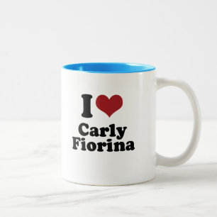 Taza Bicolor Amo a Carly Fiorina para el presidente
