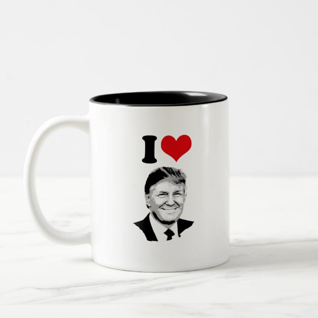 Taza Bicolor Amo a Donald Trump (Izquierda)