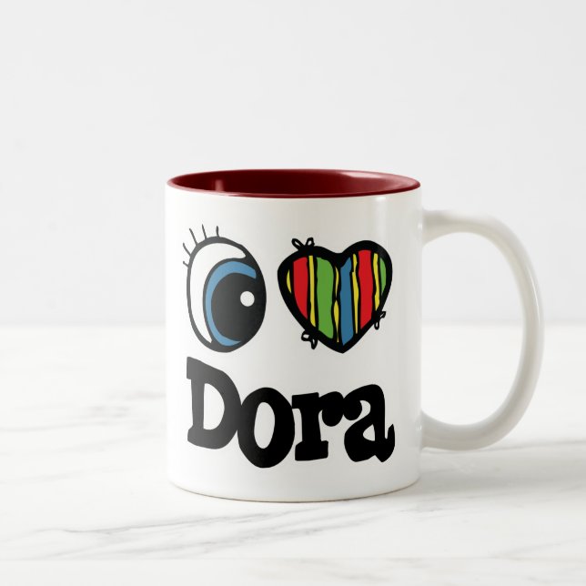 Taza Bicolor Amo a Dora (Derecha)