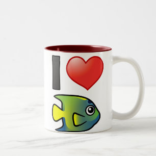 Taza Bicolor Amo a la Reina Angelfish