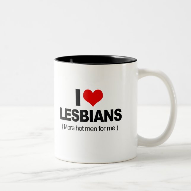 Taza Bicolor Amo a las lesbianas (Derecha)