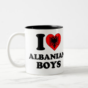 Taza Bicolor Amo a los chicos albaneses