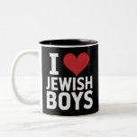 Taza Bicolor Amo a los chicos judíos que corazón a los judíos H<br><div class="desc">Amo a los chicos judíos que corazón a los judíos Hanukkah</div>