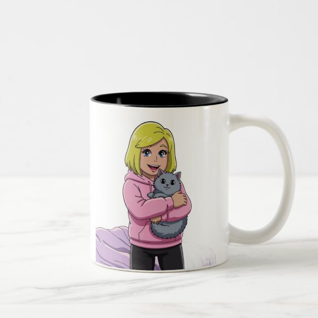 Taza Bicolor Amo a los gatos (Derecha)