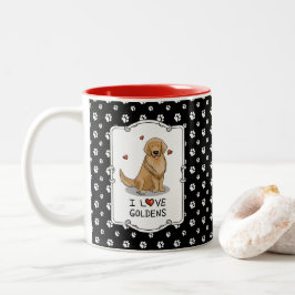 Taza Bicolor Amo a los Goldens Me Encanta El Cuto De Los Testig
