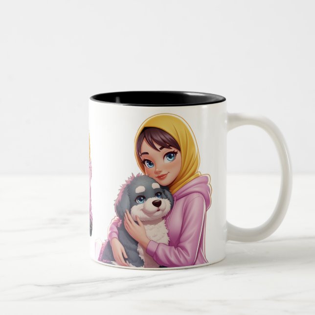 Taza Bicolor Amo a los perros (Derecha)