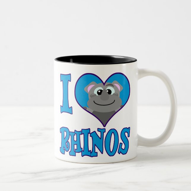 Taza Bicolor Amo a los rinocerontes (Derecha)