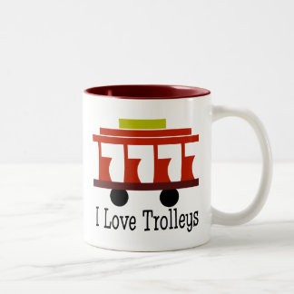Taza Bicolor Amo a los Trolleys