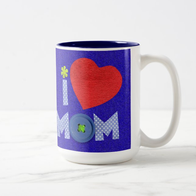 Taza Bicolor amo a mamá mug (Derecha)