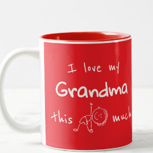 Taza Bicolor Amo a mi abuela Tipografía llamada Gráfica Rojo 