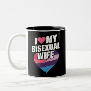 Taza Bicolor Amo a mi esposa bisexual Orgullo Bi Bandera bisexu
