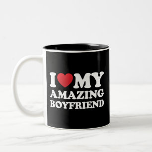 Taza Bicolor Amo a mi increíble novio Me encanta mi novio calie