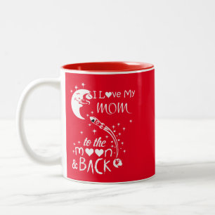 Taza Bicolor Amo A Mi Mamá A La Luna Y A La Vuelta