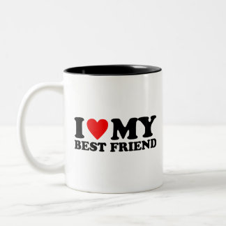 Taza Bicolor Amo a mi mejor amigo - Quiero a mi mejor amigo