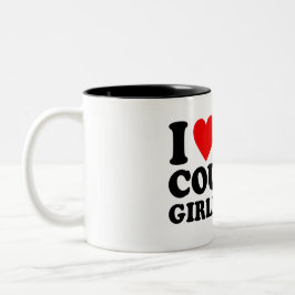 Taza Bicolor Amo a mi novia puma - Diseño de texto