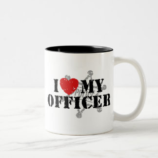Taza Bicolor Amo A Mi Oficial De Policía