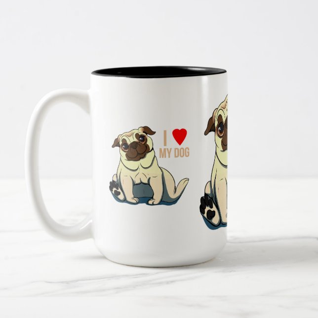 Taza Bicolor Amo A Mi Perro (Izquierda)