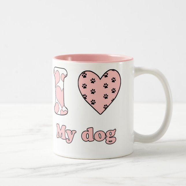 Taza Bicolor Amo a mi perro (Derecha)