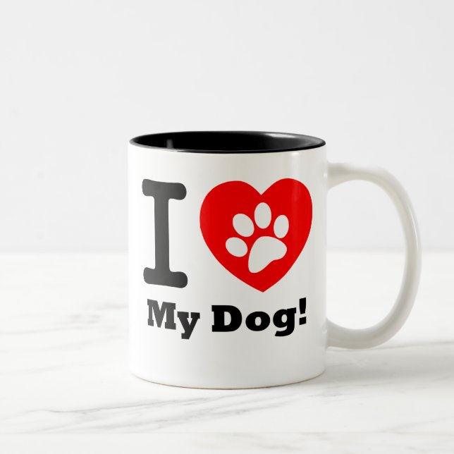 Taza Bicolor Amo A Mi Perro (Derecha)
