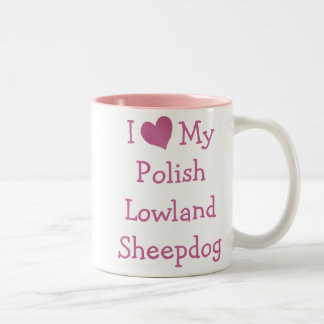 Taza Bicolor Amo a mi perro pastelero polaco