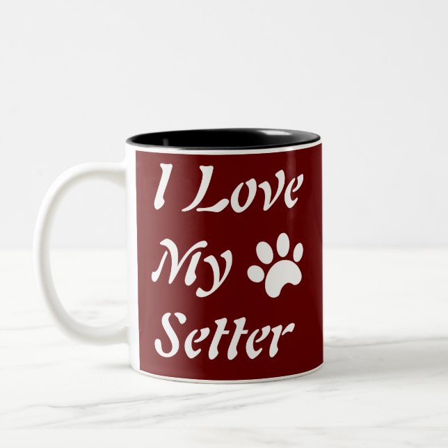 Taza Bicolor Amo a mi Setter (Izquierda)
