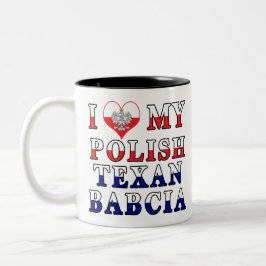 Taza Bicolor Amo a mi texana polaca Babcia