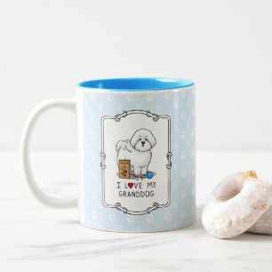 Taza Bicolor Amo a mis abuelos de perro bibicón