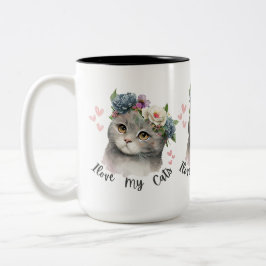 Taza Bicolor Amo a mis gatos