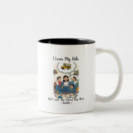 Taza Bicolor Amo a mis hijos pero amo aún más el autobús escola