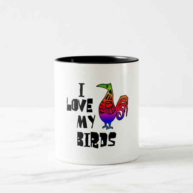 Taza Bicolor Amo A Mis Pájaros (Centro)