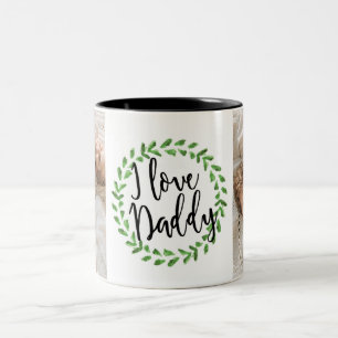 Taza Bicolor Amo a papá Personalizado foto Mug