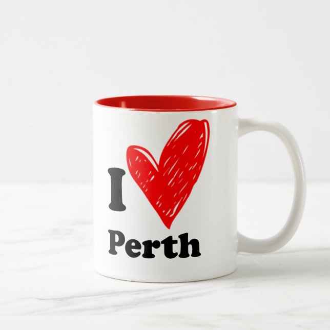 Taza Bicolor Amo a Perth (Derecha)
