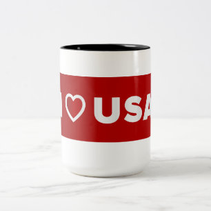 Taza Bicolor Amo a USA Mug