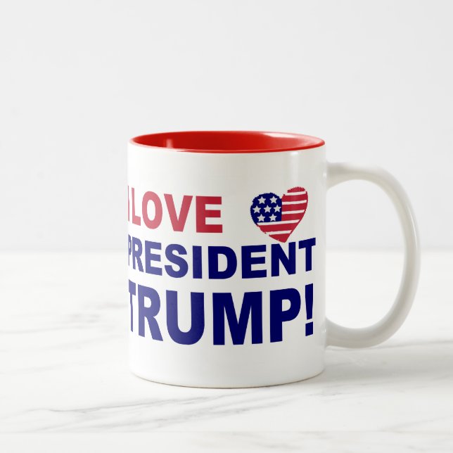 Taza Bicolor Amo al presidente Trump (Derecha)