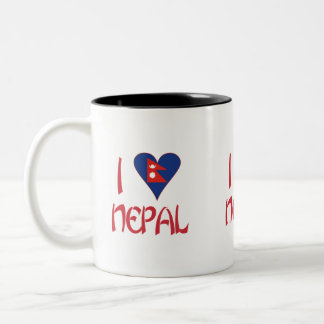 Taza Bicolor Amo (Bandera del corazón nepali) Nepal