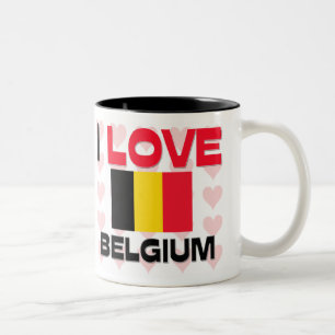 Taza Bicolor Amo Bélgica