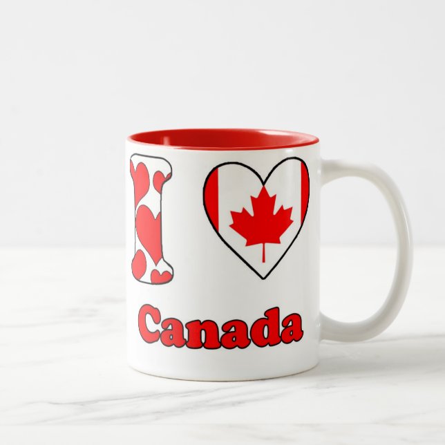 Taza Bicolor Amo Canadá (Derecha)