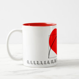 Taza Bicolor Amo Cero, Uno y Fibonacci Mug