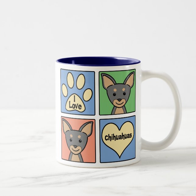 Taza Bicolor Amo chihuahuas (Derecha)
