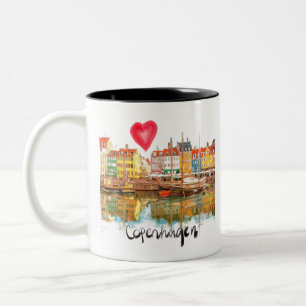 Taza Bicolor Amo Copenhague