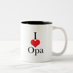 Taza Bicolor Amo (corazón) Opa